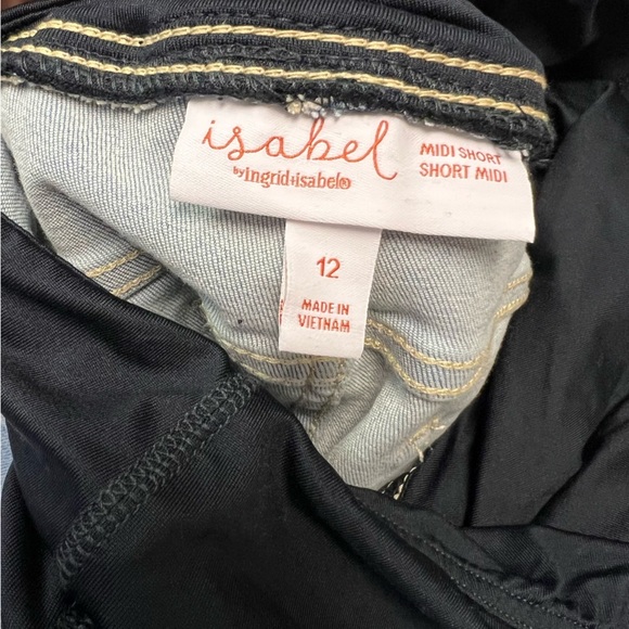 Isabel Maternity Super Stretch Blue Denim Midi Short Size 12 - Picture 4 of 5